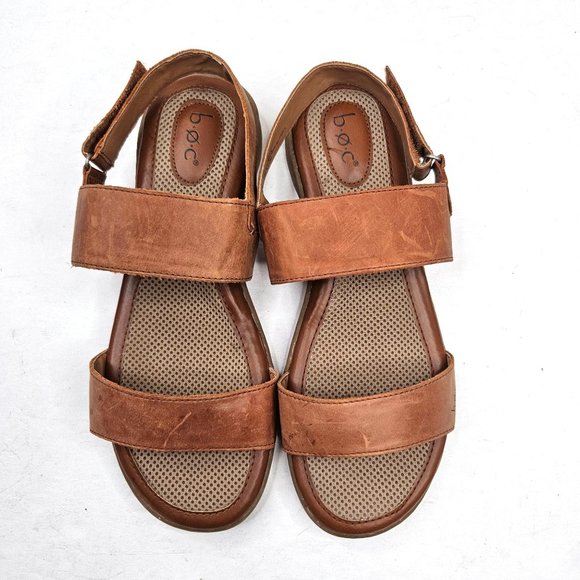 Born Of Concept Flat Comfort Sandal Sz 11 Brown Leather Casual Bohemian Walking - Picture 2 of 12